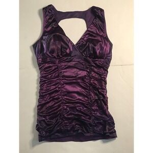 Studio Y Blouse Size S Purple & Black Sleeveless 1807